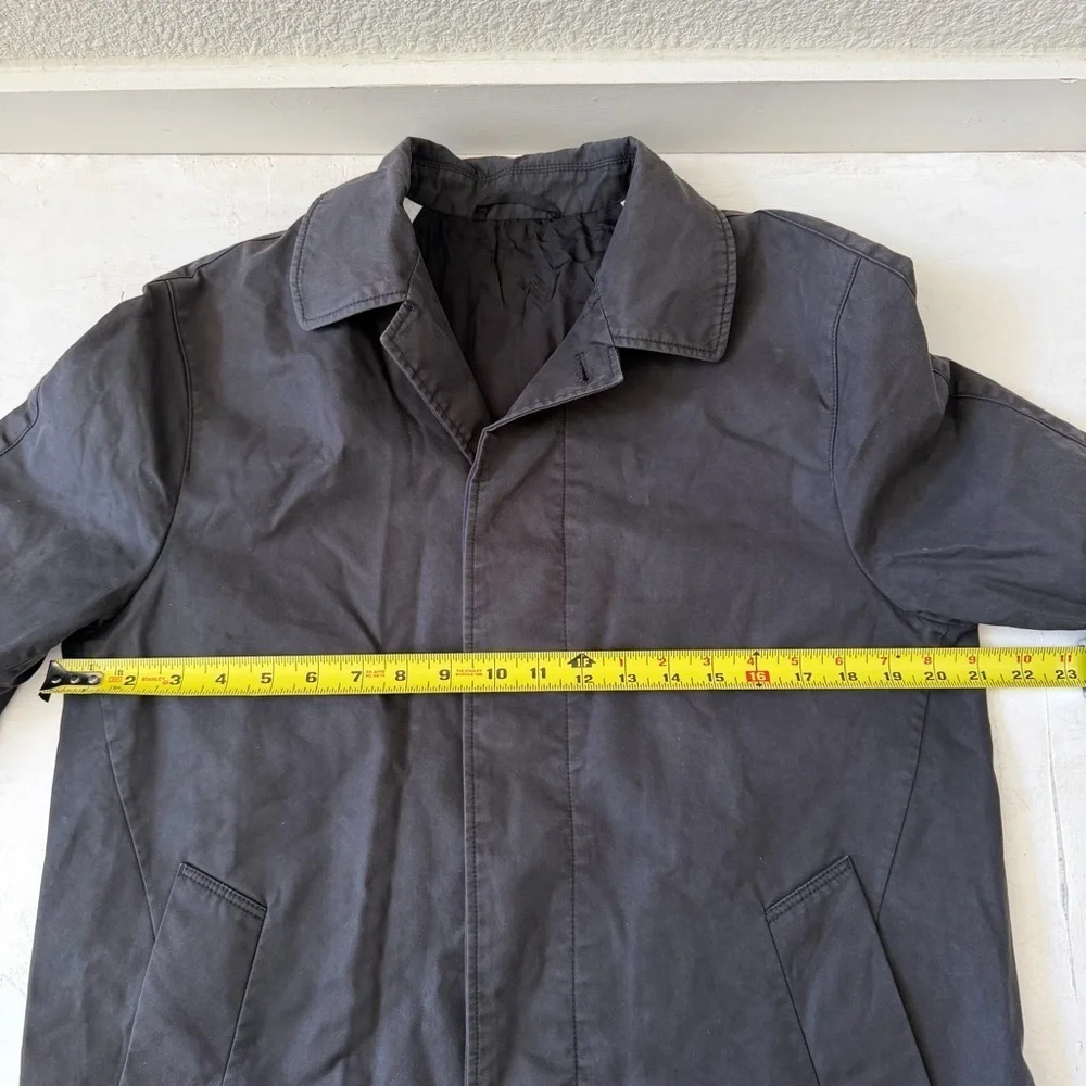 Cerruti 1881 Men Black Nylon Jacket Coat Button Pockets Outwear VTG